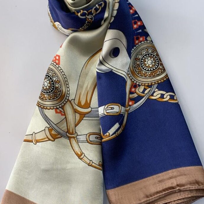 Lenço Estampado Azul